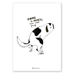 Illustrazione ironica home is where you can poop di Lagnette Francesca Tucci stampa fine art Giclée