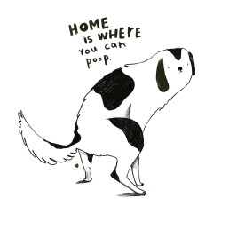 home is where you can poop illustraione di lagnette